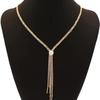 Tendencia de collar de perlas exquisitas europeas y americanas, cadena de clavícula con borla larga de pedrería que combina con todo, collar de accesorios explosivos transfronterizos