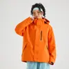 Jaqueta com capuz para uso externo para homens e mulheres, impermeável, à prova de vento, respirável, jaqueta de trabalho, roupa de montanhismo de marca moderna para primavera e outono, peça externa de cor sólida
