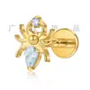 Joyería de Piercing Corporal para Mujer con Stud de Labio de Araña de Aleación de Titanio Personalizado y Circonita, Pendientes para Oreja y Studs para Lengua Populares Europeos y Americanos Venta al por Mayor