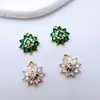 Colgante Flor de Múltiples Pétalos en Oro Cobre Chapado Zirconia que Conserva el Color Accesorios de Joyería para Pendientes Pulsera Collar Hechos a Mano