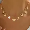 Colar Ajustável Feminino Europeu e Americano Transfronteiriço Nova Moda Estilo Praia Oceano Liga Metálica Estrela do Mar Vieira Concha Pingente