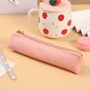 Mini Estuche para Lápices Bolsa de Papelería para Estudiante de Primaria Bolsa de Almacenamiento para Lápices de Color Sólido PU Bolsa para Lápices de Color Caramelo Venta al por Mayor