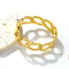Pulseira Corrente Geométrica Minimalista Vazada Transfronteiriça Europeia e Americana para Mulheres Moda Tendência Metal 18K Aço Inoxidável Bracelete