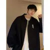 Chaqueta de Abrigo para Hombre Chaqueta de Abrigo para Hombre 2025 Primavera y Otoño Estilo Coreano Nuevo Cuello Redondo Holgado Superior Chic Estilo Hong Kong Moderno
