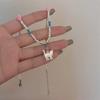 Collar de cuentas de aguamarina de verano fresco para mujer, cadena de clavícula con lazo de plata rota explosiva, accesorios de collar de alta calidad