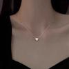 Collar con colgante de amor de círculo sencillo, estilo femenino, versión para estudiantes, nicho ligero, de lujo, simple, combinable, súper hada, dulce cadena de clavícula