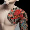 Adesivo de Tatuagem Meio Braço Estilo Japonês Colorido Flor no Peito Braço Impermeável Duradouro Realista Não Refletivo