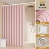 Diseño de cortina de ducha impermeable para baño a cuadros grises y blancos con rayas, cortina de ducha impermeable y a prueba de moho de poliéster malasio