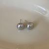 Pendientes de perla para panecillos al vapor de color gris plateado de alta calidad para mujer, nicho, temperamento único, moda, para ir al trabajo, pendientes combinables, pendientes