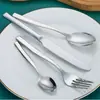 Faca de Bife e Garfo Estilo Ocidental 430L Aço Inoxidável Colher Talheres de Mesa para Hotel Venda de Estoque