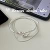 Pulsera de plata de ley S925 con doble cuerda y cadena de serpiente, estilo simple de Corea del Sur, diseño 2025