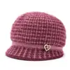 Chapéu para Nova Mãe 2025 Chapéu de Inverno Feminino de Pele Falsa de Vison Boina Fashion Chapéu de Pelo para Meia-Idade e Idosos