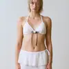 Bikini Sexy de Espalda Descubierta con Estilo de Chica Dulce y Picante, Realce para Busto Pequeño, Traje de Baño Estilo Falda Adelgazante para Vacaciones en la Playa para Mujeres