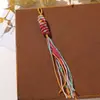 Colgante de Hilo de Algodón con Borla Arcoíris Brillante y Etéreo para Bolsos, Llaveros, Lanyards de Teléfono para Coche, Decoración