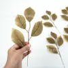 Venda Quente Amazon Folhas de Eucalipto Single 4 Peças Serigrafia Folha Simulação Artesanato de Natal DIY Enfeites de Flores para Roupas