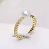 Anillo abierto de plata S925 para mujer, tamaño ajustable 5-6, accesorio de incrustación DIY para perlas, base vacía 4069
