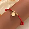 Hongfei Cross-Border Especializada em Pulseira Redonda Geométrica Criativa de Aço Inoxidável para Mulheres Estilo Ins Personalizada DIY Pulseira Feminina