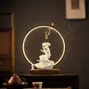 Lámpara Zen Círculo Mano de Buda Flor de Loto Quemador de Incienso de Flujo Inverso Hogar Interior Retro Quemador de Sándalo Quemador de Incienso Quemador de Aromaterapia Adornos