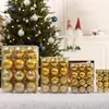 Juego de 24 Bolas Navideñas Transfronterizas, Bolas Electroplateadas, Decoraciones para Árbol de Navidad, Adornos Colgantes, Atmósfera Festiva Navidad
