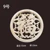 Talla de Madera Dongyang Madera Maciza Flores Talladas Estilo Chino Decoración en Relieve Carácter Fu Piezas de Flor de Madera Redondas Cuadradas Octagonales Tableros de Flores Calcomanías