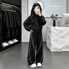 Conjunto Casual de Moda Coreana 2026 para Niñas, Moda Versátil de Primavera y Otoño, Sudadera con Cardigan, Conjunto Deportivo de Dos Piezas, Moderno