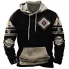 Ropa de otoño e invierno para hombre de importación, sudadera con capucha casual de primavera para hombre con forro de polar, ropa deportiva casual retro con estampado 3D