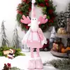 Decoraciones Navideñas Nuevas Transfronterizas Muñeco Rudolph Rosa Adornos de Muñeco Viejo Sin Rostro Navidad Retráctil
