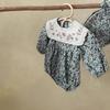 Mono Floral Retro para Bebé 2026 Otoño Ropa Infantil Coreana Romper de Bebé Niña Solapa Grande