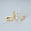 Europeo y Americano AliExpress Venta Caliente Aretes Redondos Pequeños con Diamantes Hebilla de Oreja Clavo de Oreja INS Tendencia Estilo Frío Pendientes Pendientes Pendientes