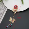 Grampo de Cabelo com Borla de Borboleta Estilo Antigo, Novo Presilha Lateral para Mechas Estilo Chinês, Acessório de Cabelo para Hanfu Cheongsam, Ornamento de Cabelo Estilo Chinês Tradicional para Mulheres