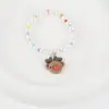 Pulsera Navideña Linda de Dibujos Animados Joyería de Perlas para Niños Regalo Festivo para Niñas Estilo Muñeco de Nieve Árbol de Navidad Campana