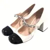 Sapatos de Salto Único Estilo Francês Design Novo Primavera e Outono 2025, Sandálias Elegantes, Salto Alto Quadrado Retrô Feminino, Mary Jane