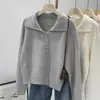 Suéter Pulôver Estilo Coreano Estilo Preguiçoso com Gola Grande para Mulheres Outono e Inverno 2026 Malha Slimming Solta e Versátil para Mulheres
