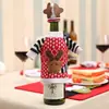 Transfronterizo Nuevo Creativo de Navidad Set de Ciervo de Navidad para Vino Tinto Forma de Ropa Set de Botella de Champaña Decoraciones Navideñas
