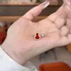 Anillo de calabaza retro estilo chino nuevo Fulu ágata roja ágata blanca incrustado con diamantes completos simple moda alta calidad anillo para el dedo de comida