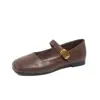 Zapatos de Mujer Retro de Punta Cuadrada y Tacón Bajo 2026 Nuevo Estilo Otoño, Combinados con Faldas, Estilo Nocturno Suave, Zapatos Planos Mary Jane Suaves