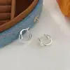 Pendientes de Aro Ovalados Lisos Curvos de Plata de Ley S925 Estilo Coreano con un Diseño de Moda y Accesorios Versátiles para Orejas