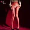 Little Red Matchmaker Segunda Generación Medias Brillantes con Abertura Inferior, Medias Negras Brillantes de Una Línea, Lencería Sexy Tentadora con Abertura Inferior