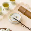 Posavasos Redondo de Cerámica con Diseño de Gato y Osmanthus de Ceniza para el Hogar, Almohadilla Aislante Anti-Quemaduras, Accesorios para Juego de Té Kung Fu y Ceremonia del Té