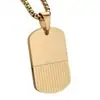 Collar con colgante cuadrado geométrico más vendido transfronterizo para hombre, grabado DIY, oro de 18 quilates, lujo ligero, joyería versátil de acero inoxidable