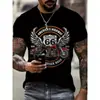 Camiseta de Manga Corta con Cuello Redondo para Hombre con Impresión Digital 3D Pod/Jit/Transfronteriza
