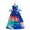 Vestido de Casa Cheia Mágico Cosplay de Anime Vestido Estampado para Menina Vestido Plissado de Cetim Estampado