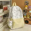 Mochila para Secundaria y Preparatoria, Estilo Coreano, Ligera, Fresca y Sencilla, Gran Capacidad, Estampado de Niña Linda, Estilo Académico, Mochila de Doble Hombro