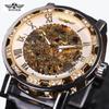 Reloj T-winner para hombre, moda informal, popular, con diamantes de imitación, reloj mecánico manual hueco, reloj para hombre