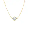 Collar con Colgante de Cristal Cuadrado de Diamante Nuevo Explosiones en Vivo Moda Exquisito Secciones Brillantes Collar