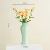 Vaso de Cerâmica Verde Ameixa Shumen, Decoração de Arranjo de Flores para Sala de Estar, Decoração de Luxo Leve e de Ponta, Recipiente de Flores Estético Chinês