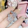 Conjunto de pingente e pulseira de flor Camélia Rio Estelar, rico e brilhante, com pedra preciosa, banhado a ouro 18K, vintage, flor, gota d'água, zircônia, para mulheres