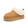Botas de Neve Augu Shiden Cano Baixo para Mulheres 2026 Novo Outono e Inverno Sola Grossa Slip-On Forradas com Lã Acolchoadas Peludas Sapatos de Algodão