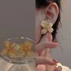 Pendientes de flor de cristal romántica con pasador de plata 925 Super hada 2022 nuevos pendientes pequeños frescos de pétalo de bosque pendientes