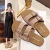 Pantuflas para Mujer para Usar Afuera, Nuevo Estilo de Moda Verano 2026 con Hebilla de Cinturón, Chanclas de Playa, Sandalias Planas Casuales
